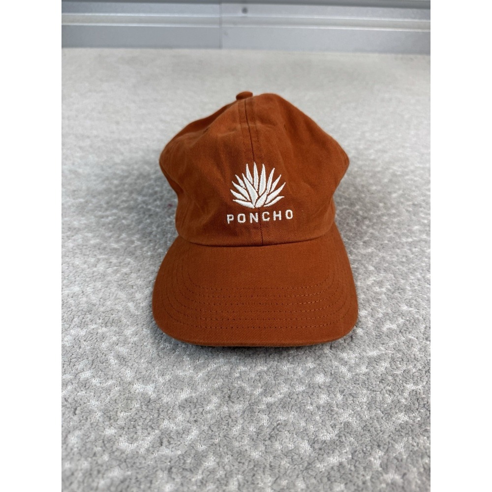 Poncho Outdoors Mens Hat Rust Orange Embroidered Agave Logo Dad Cap